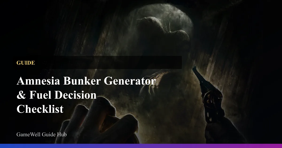 Amnesia Bunker Generator and Fuel Decision Checklist